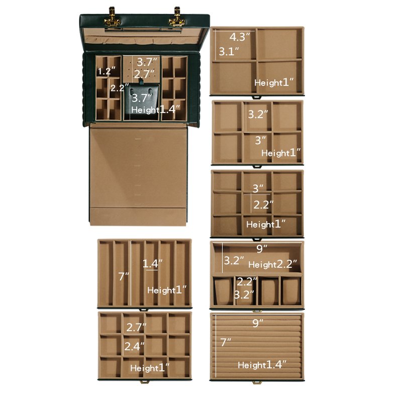 Combination Lock 5 Tiers Large Capacity Jewelry Set Organizer - Image 3