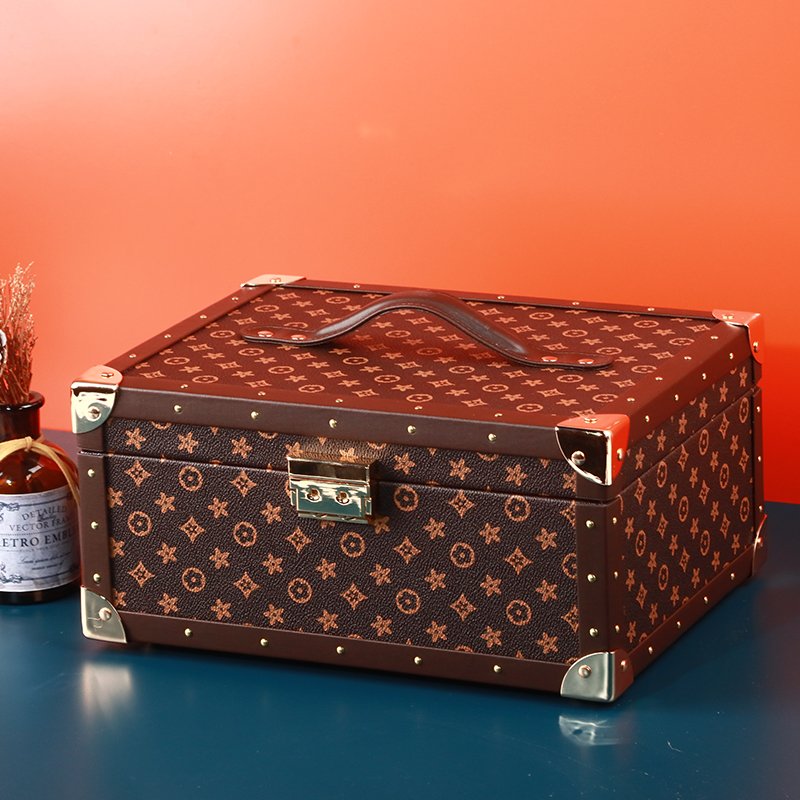 Combination Portable Jewelry Box Lockable Jewelry Organizer Collection - Image 4