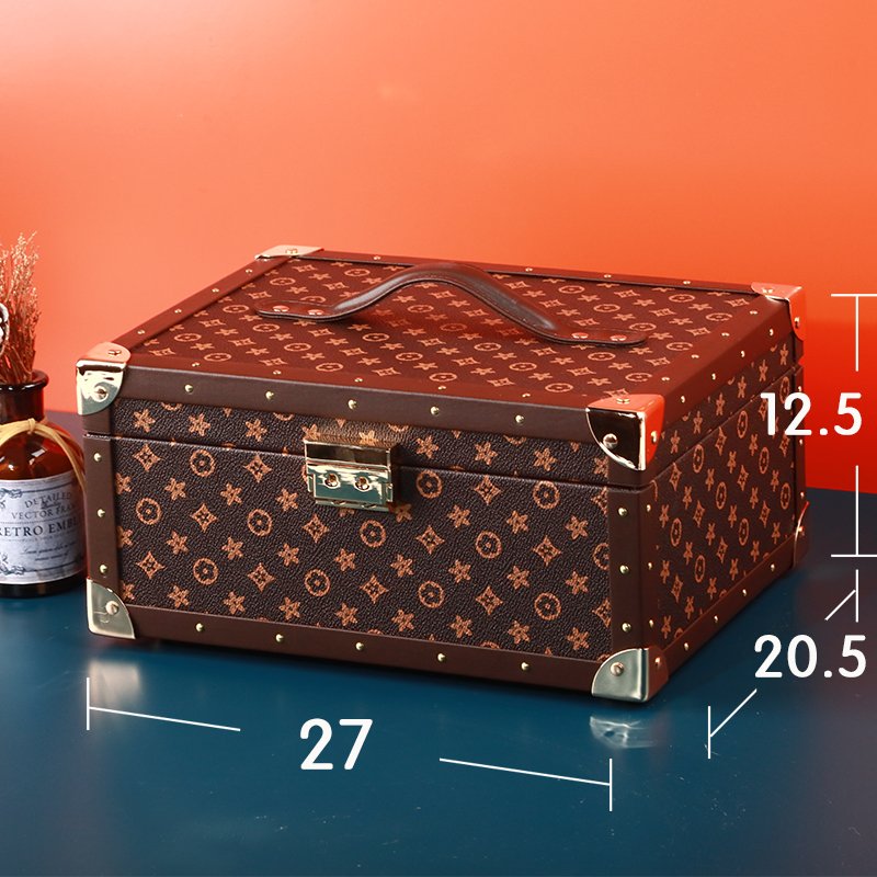 Combination Portable Jewelry Box Lockable Jewelry Organizer Collection - Image 3