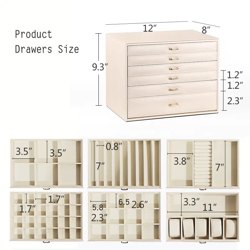 6-Tier Jewelry Storage Box Multi Drawers Jewelry Organizer - Image 4