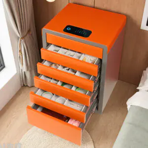 A Fingerprint Password Jewelry Safe Storage Cabinet Jewelry Safe Box with 6 drawers Network Security Large Jewelry Organizer