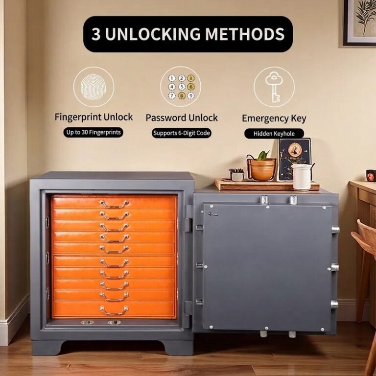 Heavy‑Duty Smart Fingerprint Home Safe Cabinet Anti‑Pry Security Safe for Jewelry & Valuables