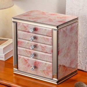 Luxury Multi-Layer Glass Jewelry Box Elegant Storage Case for Necklace Ring Earring Fashionable Accessories Organizer